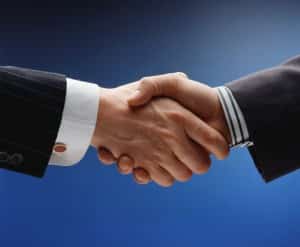 Personal injury Attorney Client Handshake