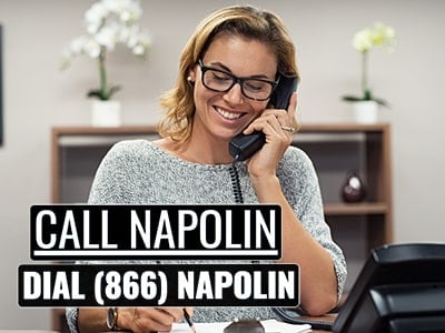 Picture of female on the phone calling Napolin office at 866 NAPOLIN
