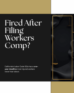 Workers comp retaliation California - LC 132a deadline - Napolin APC